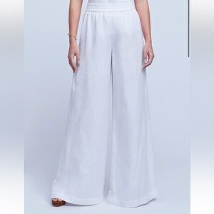 L'AGENCE Nikita White Wide-Leg Pants